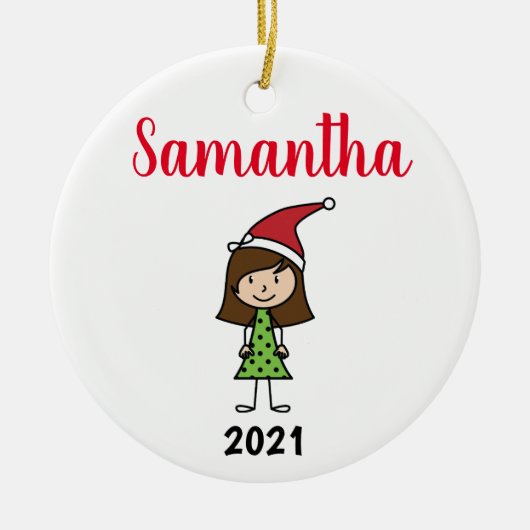 Kinderweihnahrung personalisierter Name Keramik Ornament (Vorne)