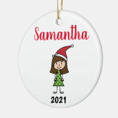 Kinderweihnahrung personalisierter Name Keramik Ornament (Links)