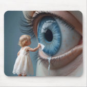 Kinderweinen aus einem großen Auge Mousepad (Vorne)