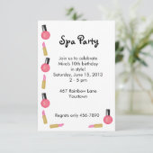 KinderWellness-Center-Party Einladung mit Kosmetik (Stehend Vorderseite)