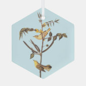 Kinderwelpen-Gelber Vogel Ornament Aus Glas (Rückseite)