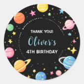 Kinderwelten und Sterne Geburtstag Vielen Dank Runder Aufkleber (Vorderseite)