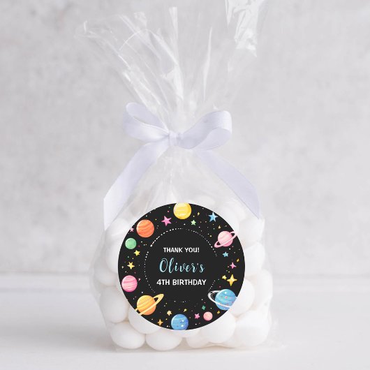 Kinderwelten und Sterne Geburtstag Vielen Dank Runder Aufkleber