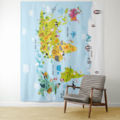 Kinderweltkarte - Hintergrund Wandteppich (Beispiel)