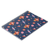 Kinderweltmuster mit Raketen und Planeten Notizblock (Linke Seite)