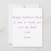 Kinderwerk für Vater Mitteilungskarte (Rückseite)