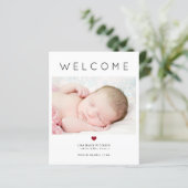 Kinderwillkommensankündigung für das Foto (Stehend Vorderseite)
