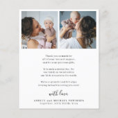 Kinderwillkommensankündigung für das Foto (Rückseite)