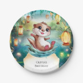 Kinderzauberer Otter Geburtstag Pappteller (Vorderseite)