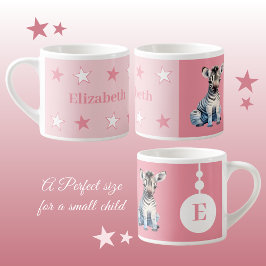 Kinderzebra-Tasse personalisierter Name Rosa Espressotasse