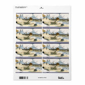 Kinderzeichen am Strand Vintage Art Labels (Vorne)