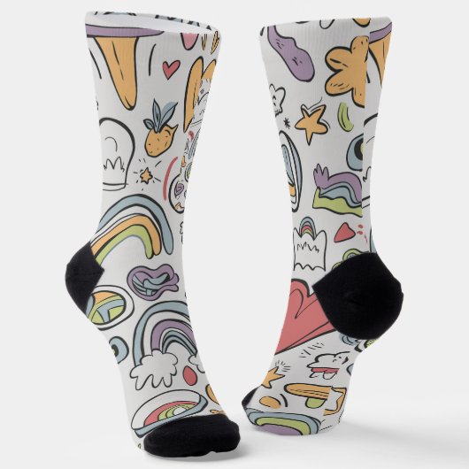 Kinderzeichnungen Socken (Gewinkelt)