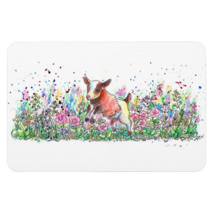 Kinderziege auf dem Feld der Blume Magnet
