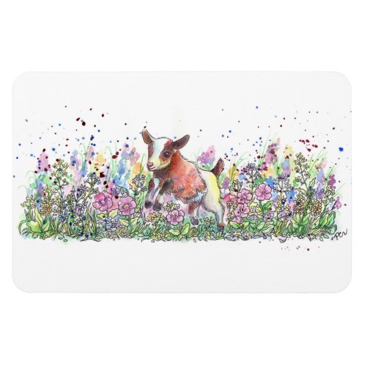 Kinderziege auf dem Feld der Blume Magnet (Horizontal)