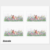 Kinderziege auf dem Feld der Blume Rechteckiger Aufkleber (Blatt)