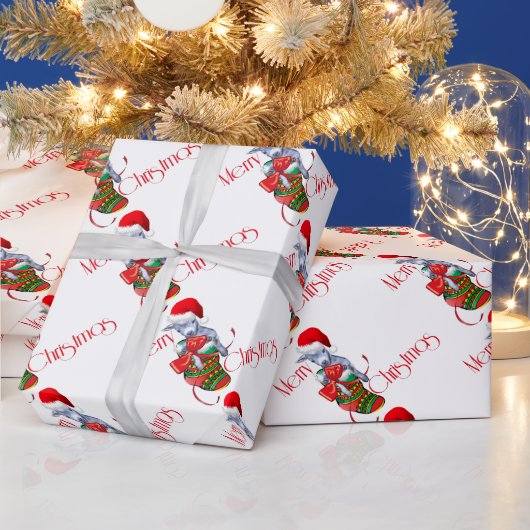 Kinderziege im Strumpf Weihnachtswrapping Paper Geschenkpapier (Feiertage)
