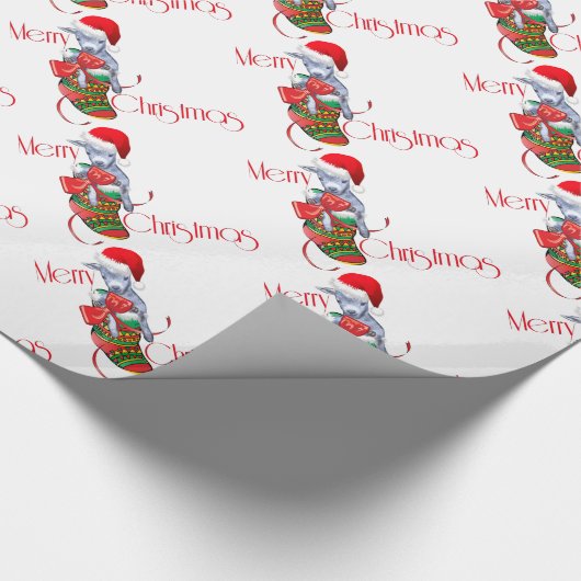 Kinderziege im Strumpf Weihnachtswrapping Paper Geschenkpapier (Ecke)