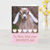 Kinderziege und Herz Mama Geburtstag Karte (Gelbe Blume)