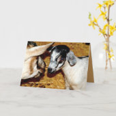 Kinderziege und Mama - Blankokarte Karte (Gelbe Blume)