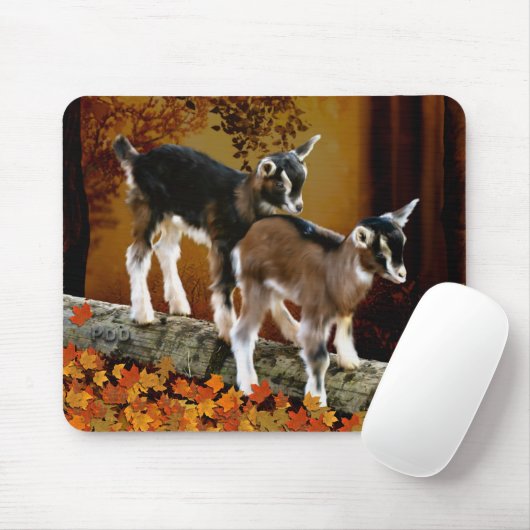 Kinderziegen im Herbst Mousepad (Mit Mouse)