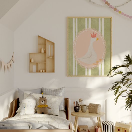 Kinderzimmer "Albern Gänse grün" drucken Poster