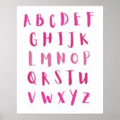 Kinderzimmer Alphabet Pink ABCs Kinder Poster (Vorne)