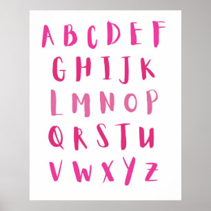 Kinderzimmer Alphabet Pink ABCs Kinder Poster