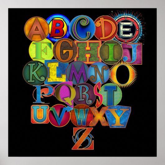 Kinderzimmer Alphabet Poster (Vorne)