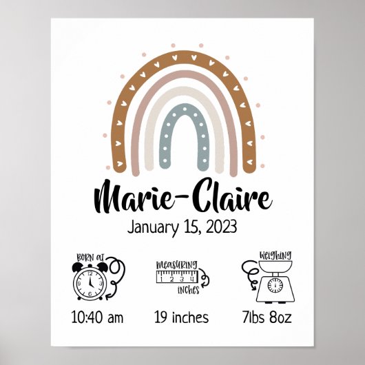 Kinderzimmer Aquarell Boho Poster (Vorne)