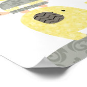 Kinderzimmer Art Illustration Elefantenschildkröte Poster (Ecke)