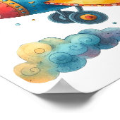 Kinderzimmer Art Poster Child Flying Propeller Flu (Ecke)
