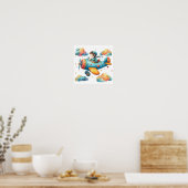 Kinderzimmer Art Poster Child Flying Propeller Flu (Küche)