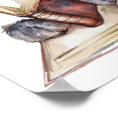 Kinderzimmer Art Poster Dog Reading mit Eyeglasses (Ecke)