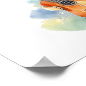 Kinderzimmer Art Poster Giraffe mit Gitarre (Ecke)