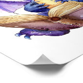 Kinderzimmer Art Poster Kleine Lila Drachenlesung (Ecke)