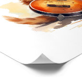 Kinderzimmer Art Poster Orange Cat Gitarre rechts (Ecke)