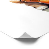 Kinderzimmer Art Poster Orange Cat Gitarre Verlass (Ecke)