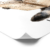 Kinderzimmer Art Poster Raccoon Reading (Ecke)