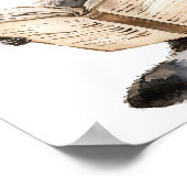 Kinderzimmer Art Poster Raccoon Reading mit Eyegla (Ecke)