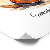 Kinderzimmer Art Poster Tabby Katze mit Gitarre (Ecke)