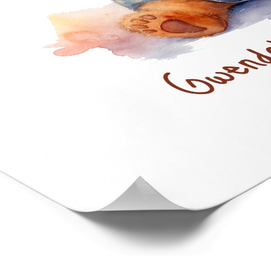 Kinderzimmer Art Poster Teddy Bären Gitarre indivi (Ecke)