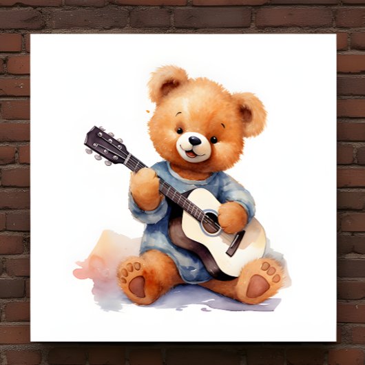 Kinderzimmer Art Poster Teddy Bären Gitarre Verlas
