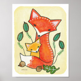 Kinderzimmer Art Print Fox Print Woodland Kinderzi Poster
