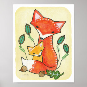 Kinderzimmer Art Print Fox Print Woodland Kinderzi Poster