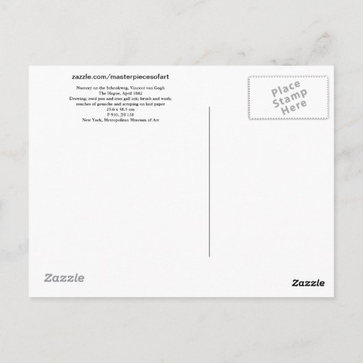 Kinderzimmer auf dem Schenkweg, Vincent van Gogh Postkarte (Rückseite)