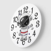 Kinderzimmer Baby Astronaut Große Wanduhr (Winkel)