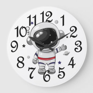 Kinderzimmer Baby Astronaut Große Wanduhr