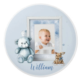 Kinderzimmer Baby Blue Foto Frame Teddy Bunny Keramikknauf