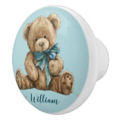 Kinderzimmer Baby Blue Teddy Bärenname Keramikknauf (Rechts)