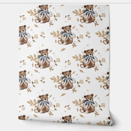 Kinderzimmer Baby Boy Blue Teddy Bear Tapete